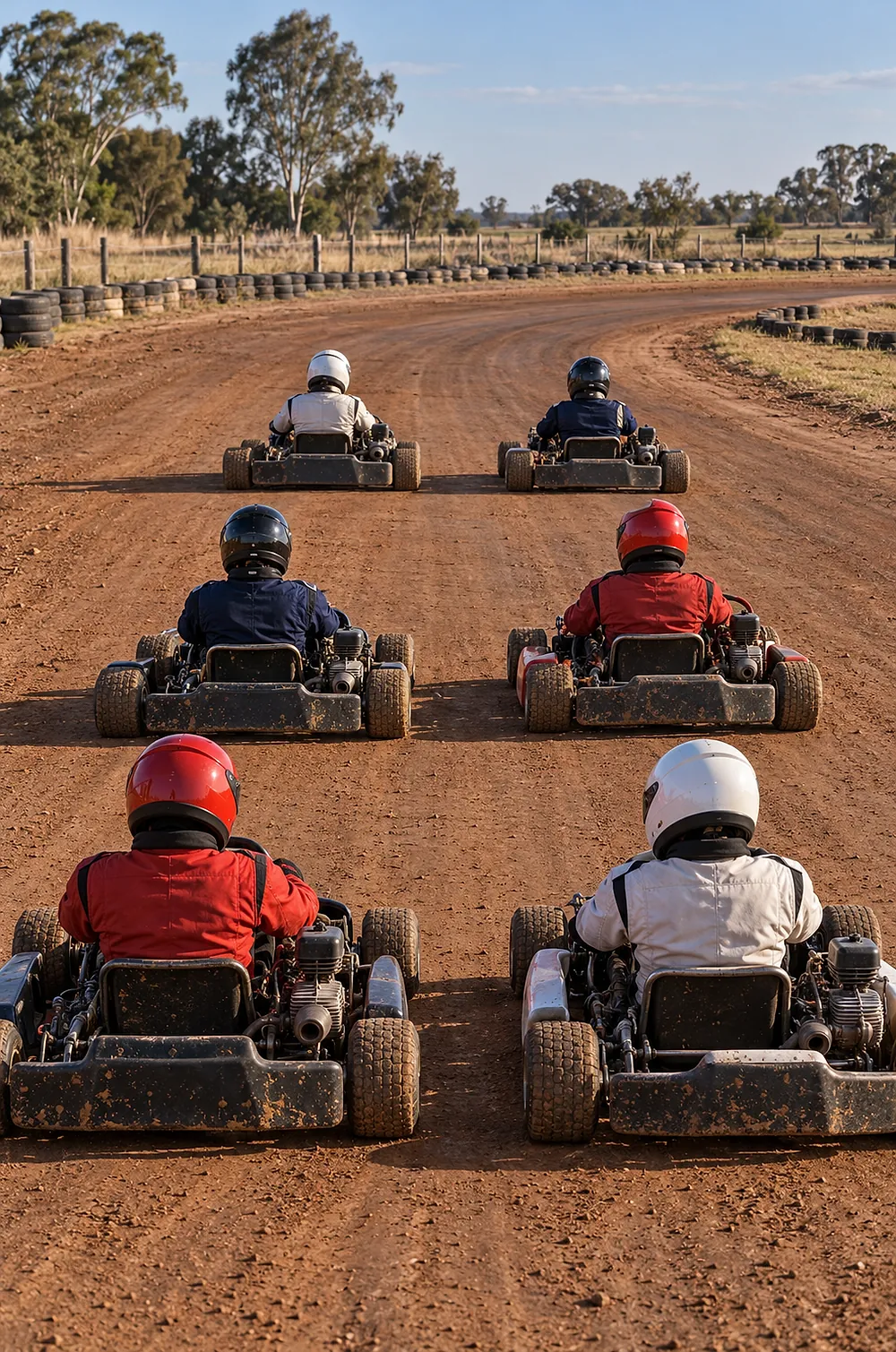 Grilla de largada en una pista de tierra